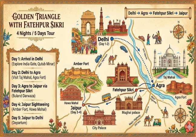 Golden Triangle with Fatehpur Sikri – 4 Nights / 5 Days